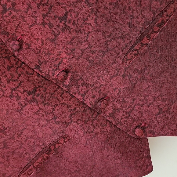 Vintage Jacquard Top Vest in Burgundy - Picture 4 of 8
